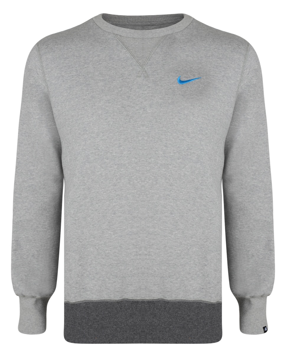 New Nike Mens Fleece Lined Plain Sweatshirt Jumper Top Sizes S M L XL Light Grey | eBay