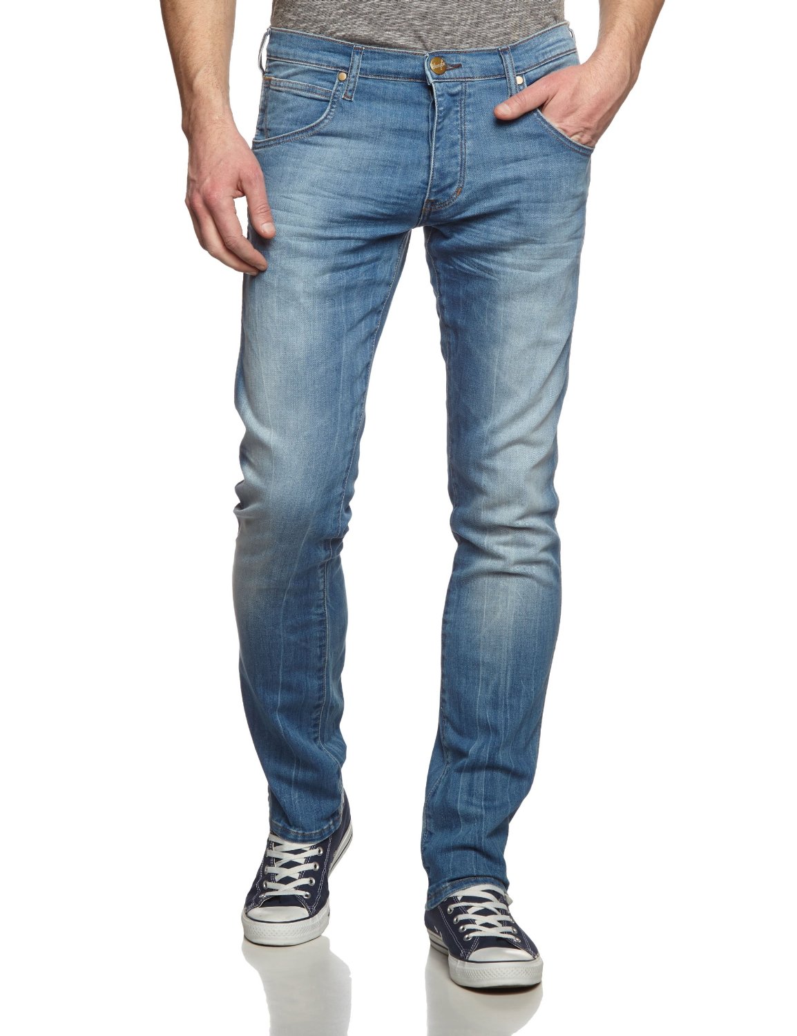 New Men's Wrangler Spencer Slim Fit Denim Jeans Low Rise Torrent Blue ...