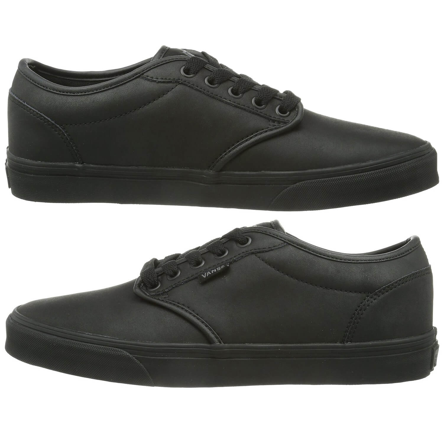 VANS Mens Atwood Leather Black School Shoes New Fashion Casual Skater ...