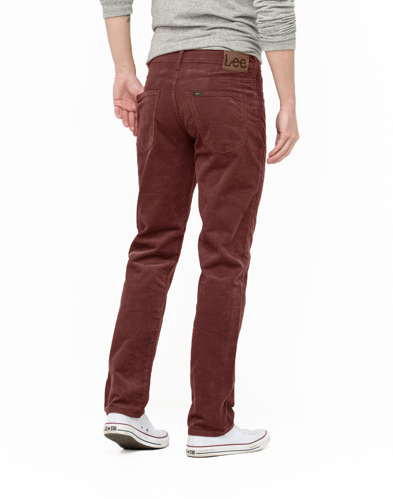 Lee Brooklyn New Men’s Cords Red Clay Stretch Corduroy Jeans Straight Fit